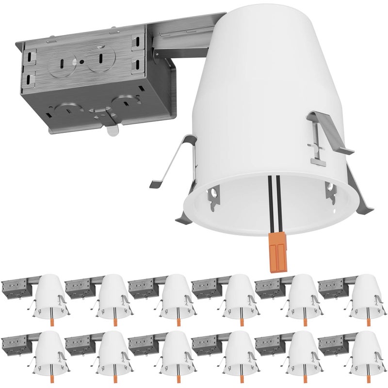 Sunco Lighting صندوق إضاءة مدمج Sunco 12 حزمة 4 بوصة، علب سقف محكمة الهواء، 120-277 فولت، موصل TP24 متضمن، تركيب سهل، مصنفة IC UL - Image 1